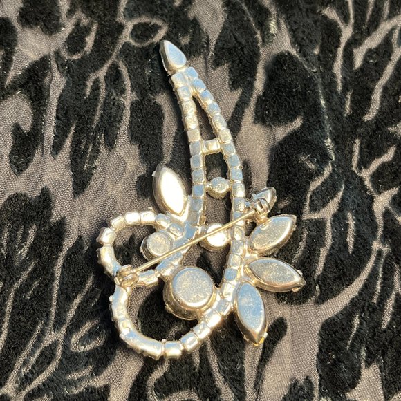 RHINESTONE BROOCH Pin Sparkly 3" Pin Hinge C-Catch - Picture 4 of 7